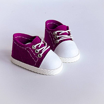 Кроссовки кожаные, для Paola Reina,  на ножку  5 см, фиолетовые